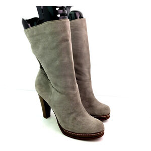 Cole Haan NikeAir Womens Size 9 B Gray Suede 4" Heels Platform Bootie Shoes